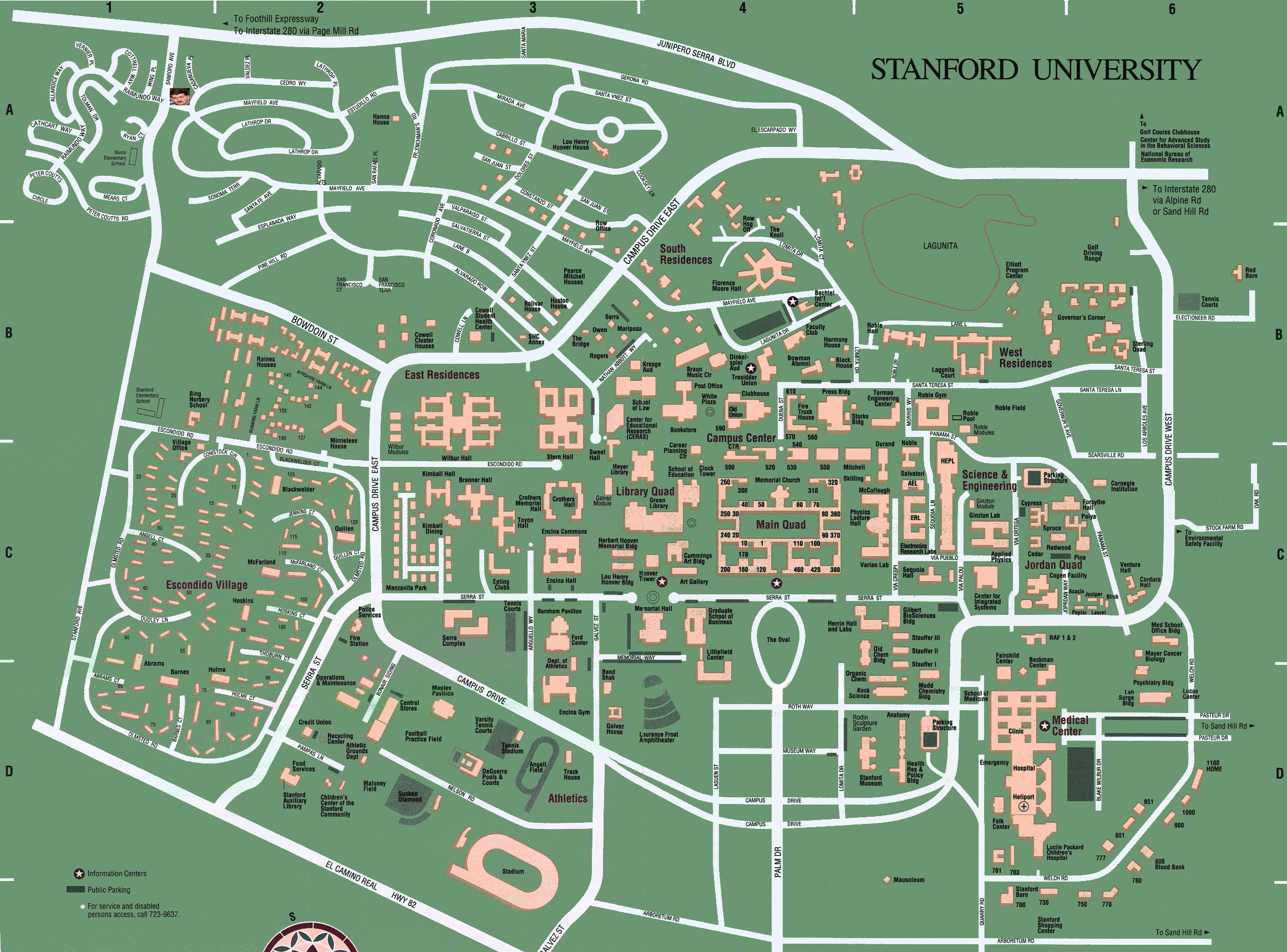Stanford University Campus Map United States Map